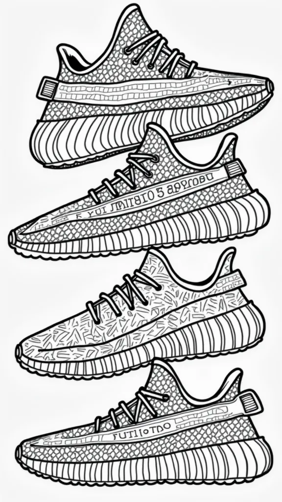 coloriages de chaussures yeezy